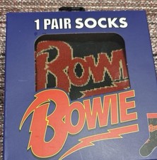 David Bowie Archive Crew Socks Black Red Orange Mid Calf US 7-12