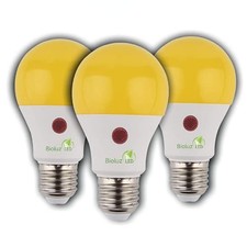 3 Pack Yellow Dusk To Dawn Bug Light Bulbs 9w 60w Equivalent A19 Led Light Bul