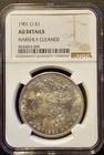 1901-O US Morgan Silver Dollar $1 - NGC AU Details Harshly Cleaned