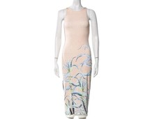 Mara Hoffman Swim Dress Soft Modal Sz S Maxi pink Pastel Succulents Aloe Print