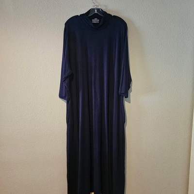 Catherines Women Plus Size 2X Slinky Navy Stretchy Dress Loose Cowl Neck |  eBay