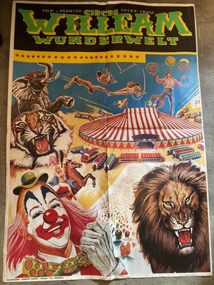 Zirkusplakat Zirkus Willeam Wunderwelt Vintage 100x70cm poster Italien aus BRD?