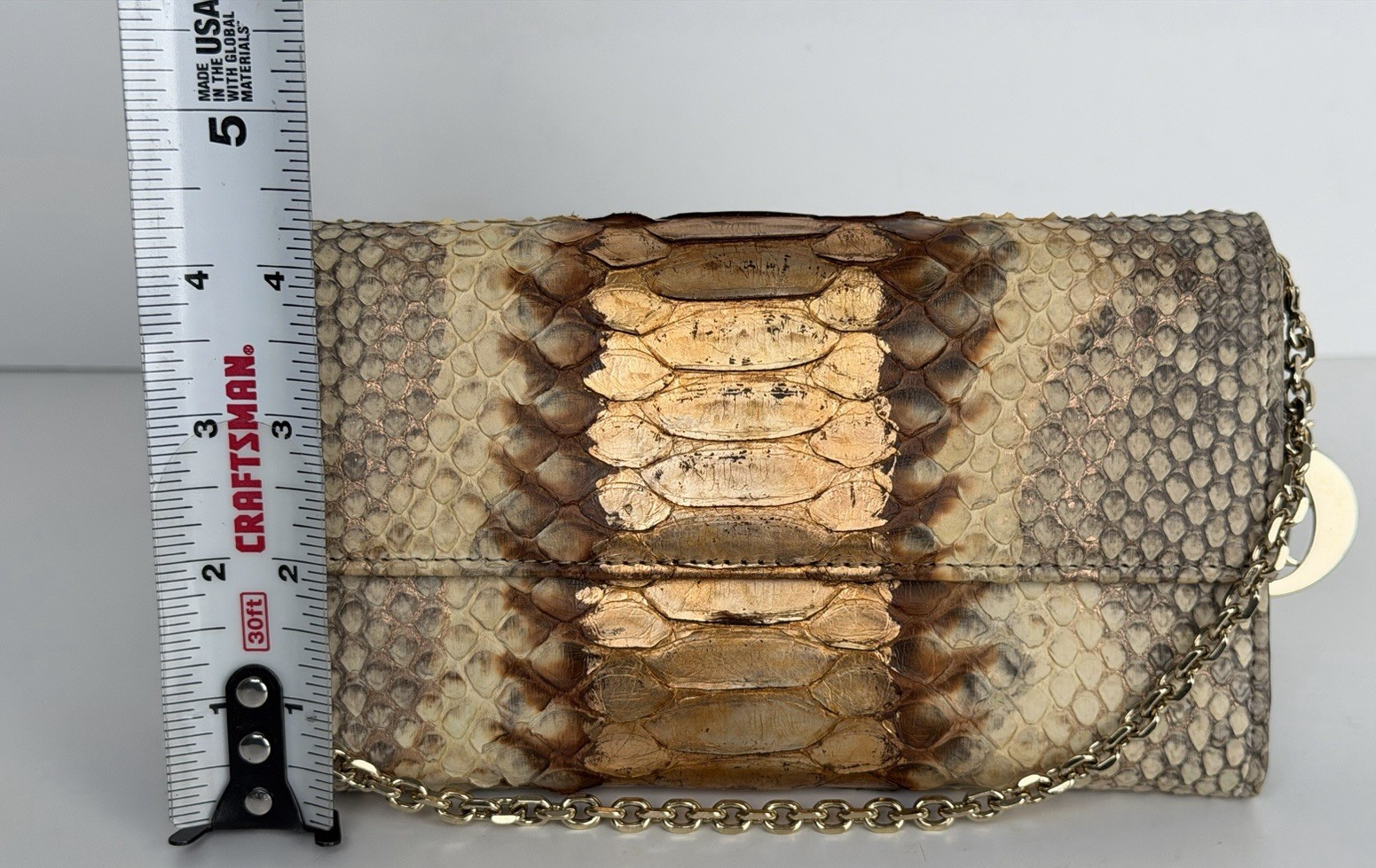 Christian Dior Metallic Python Wallet on Chain in… - image 7
