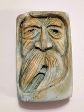 Vintage Carved Bar of Coast Soap Man's Face Prison Tramp Art