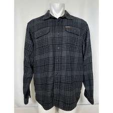 Orvis Classic Gray/Black Flannel Plaid Button Up Long Sleeve Shirt Men's XL