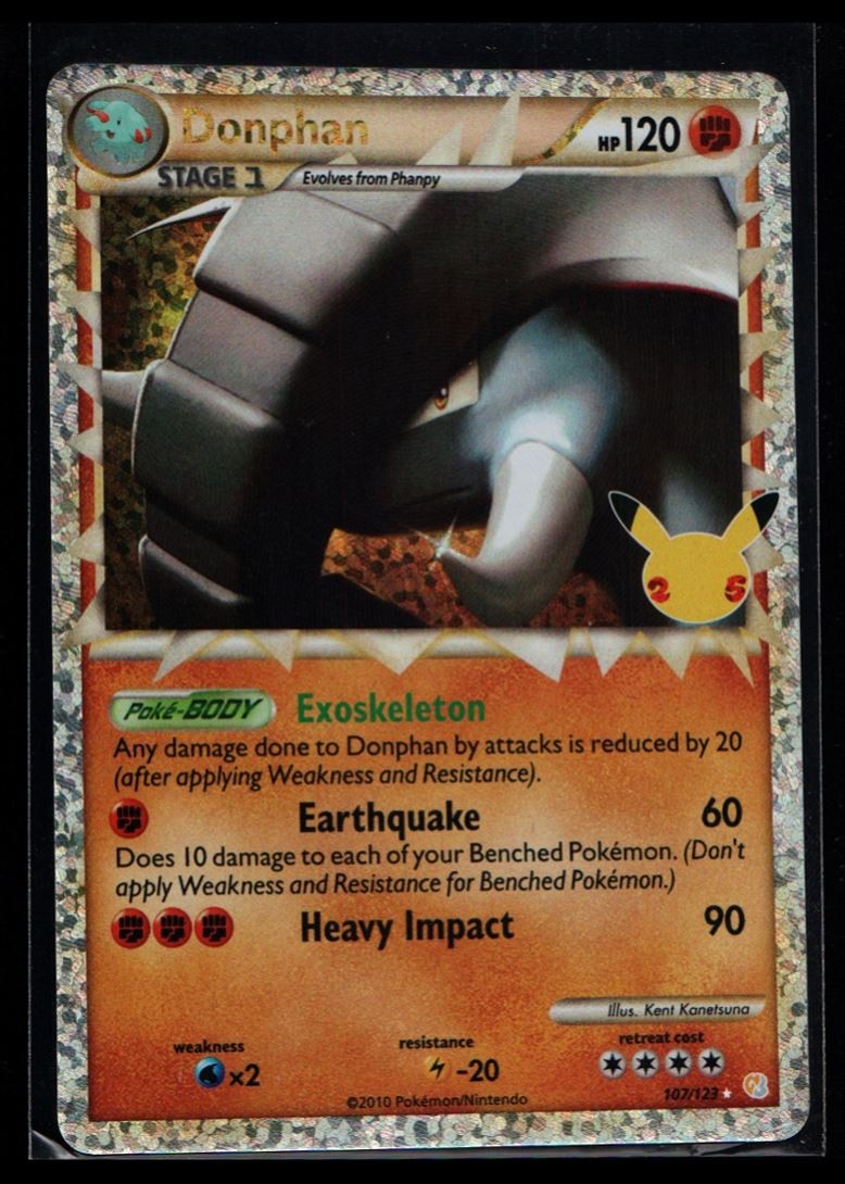 2010 HeartGold & SoulSilver Donphan Stage 1/Rare Prime #107