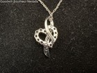18" Silver Chain Wrapped Heart Pendant Necklace with Pink Sapphires & Diamonds — photo 5