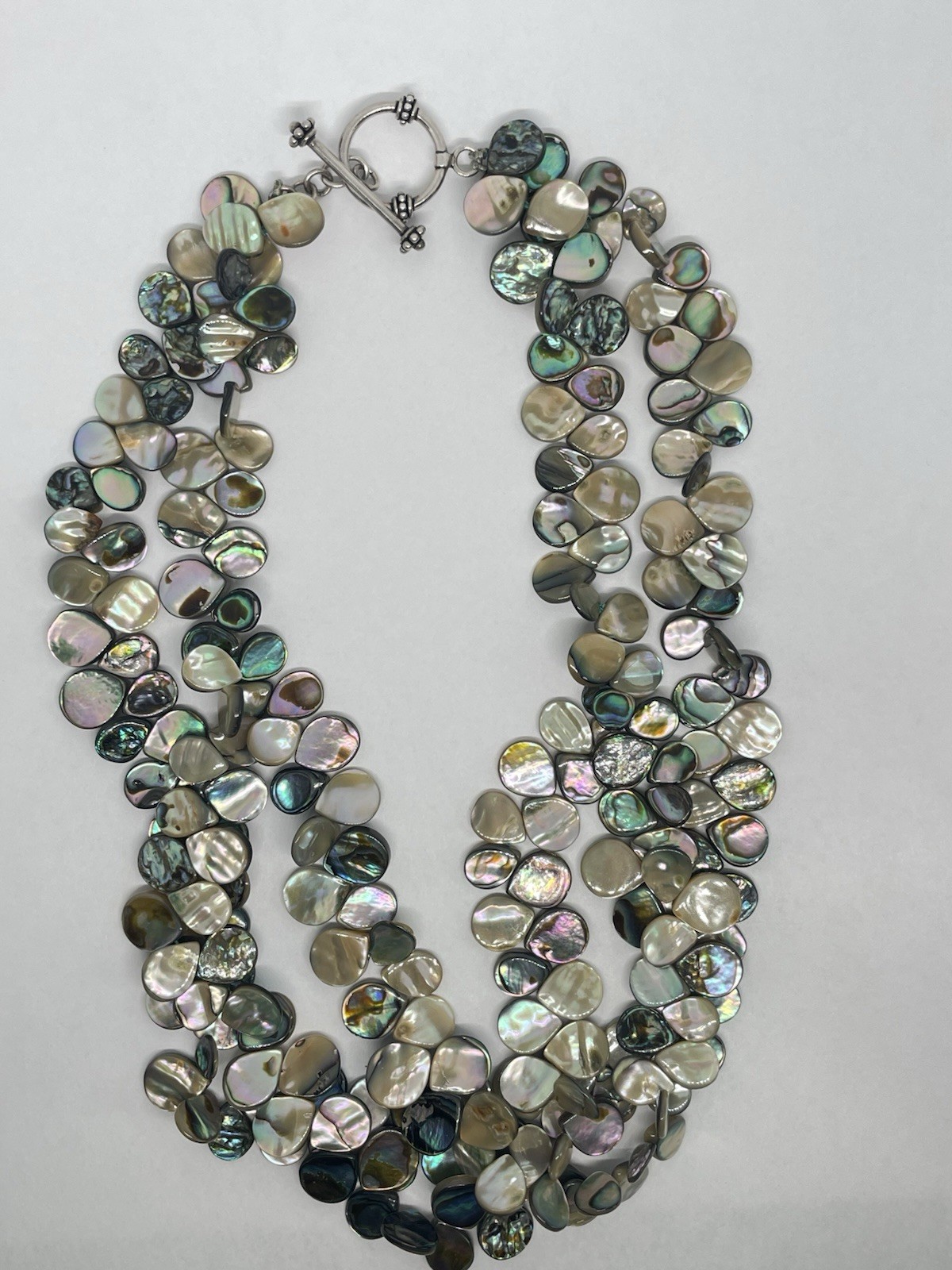 Vintage Abalone Shell Multi-Strand Statement Neck… - image 4