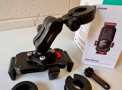 JOYROOM Metal Shockproof Motorcycle Phone Mount Holder Black NEW IN BOX