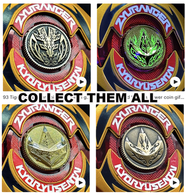 MIghty morphin Power Rangers Dragonzord metal power coin for 1993
