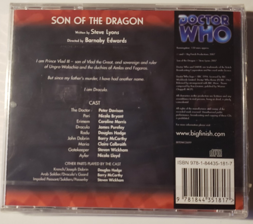 Doctor Who Main Range: #99 DOCTOR WHO vs DRACUA Son of the Dragon Big Finish NEW