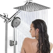 Shower Head,8”Rain Shower Head with Handheld Spray Combo with 11'' Angle Adjus