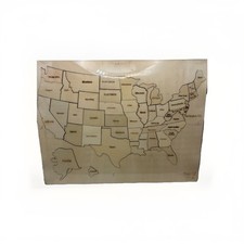 CREATOLOGY USA Wooden WOOD Puzzle Map 15.5 X 11.75 Educational Geography Toy