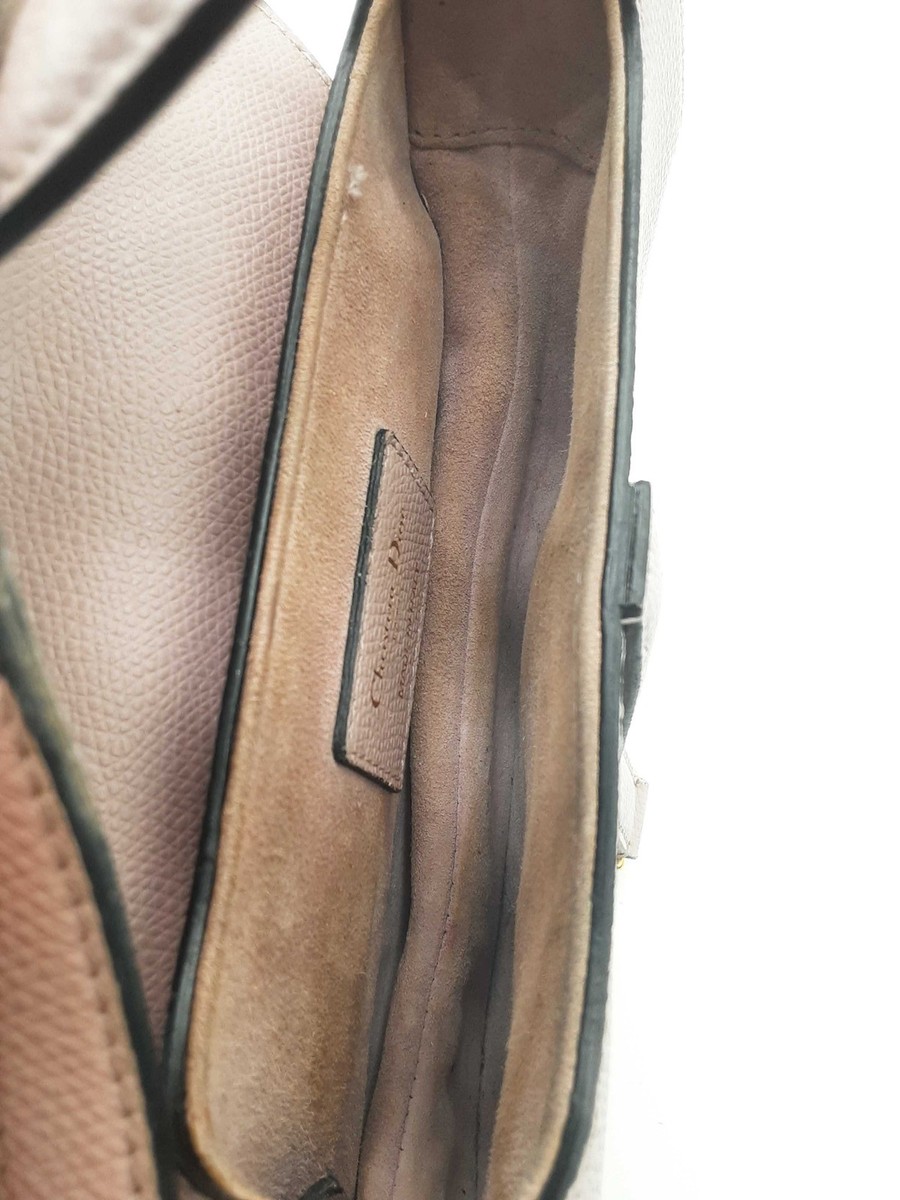 Christian Dior Saddle Blush Pink Grained Leather Handbag
