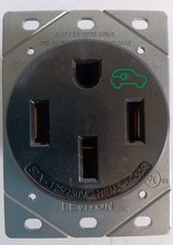 Leviton Plus 50 Amp EV Outlet 50 A-125/250v 1450R-BO 3P 4W R10 Black