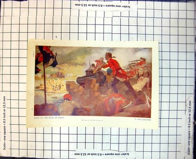 Print Clive At Siege Arcot E Wallcousins Lighting Heavy Gun Firing C1920 228J