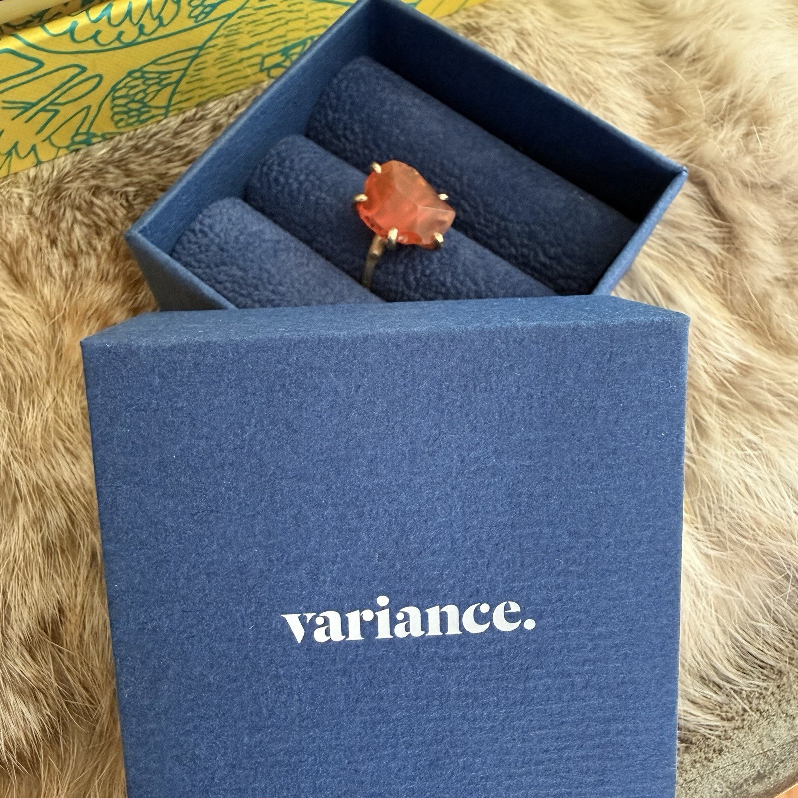 Variance Objects Mexican Fire Opal Ring 14k Gold - image 9