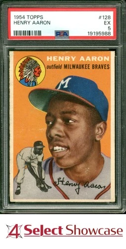 1954 TOPPS #128 HENRY HANK AARON RC BRAVES HOF PSA 5