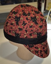 Welding / Motorcycle Cap - BLACK CATS and POINSETTIAS - All sizes!
