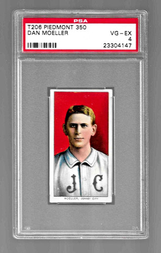 1909-1911 T206 PIEDMONT 350 TOBACCO BASEBALL CARD PSA 4 DAN MOELLER JERSEY CITY