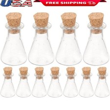Mini Glass Bottles W/ Cork Stoppers DIY Jewelry Wishing Bottles Crafts New