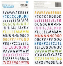 American Crafts WHATEVS ALPHA THICKERS (338pc) PUFFY STICKERS scrapbook