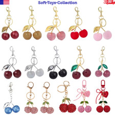 Cherry Keychain Bag Charm Cute Resin Fruit Pendant Purse Handbag Accessory