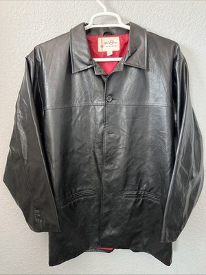 DC Ethic Vintage Faux Leather Jacket Men Large Black Pockets Collared Lined XL