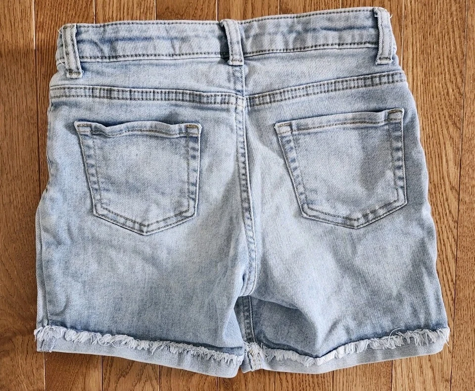 Cat & Jack Girls Size Large 10/12 Midi Jean Shorts Medium/Light Super Stretch - Image 2 of 4