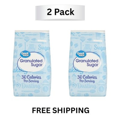 Great Value Granulated Sugar 10 lb   2 Pack Pure White Baking Bulk Supply