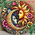 Tin Metal Signs Home Décor Vintage Sun and Moon Wall-Mounted Round Durable Alumi
