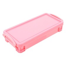 Stackable Plastic Pencil Storage Box With Snap Tight Lid For School Supplies