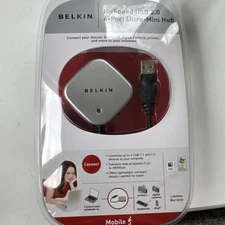 Belkin 4 Port Hub  High-Speed USB 2.0 Ultra-Mini for Mouse Keyboard Camera NEW