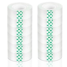 12 Rolls Transparent Tape Refills, Clear Tape, Gift Wrap Tape 3/4 Inch x 1000...