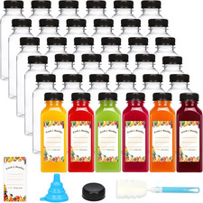12Oz Plastic Bottles for Juicing, 36Pcs Plastic Drink Bottles with Caps  Clear