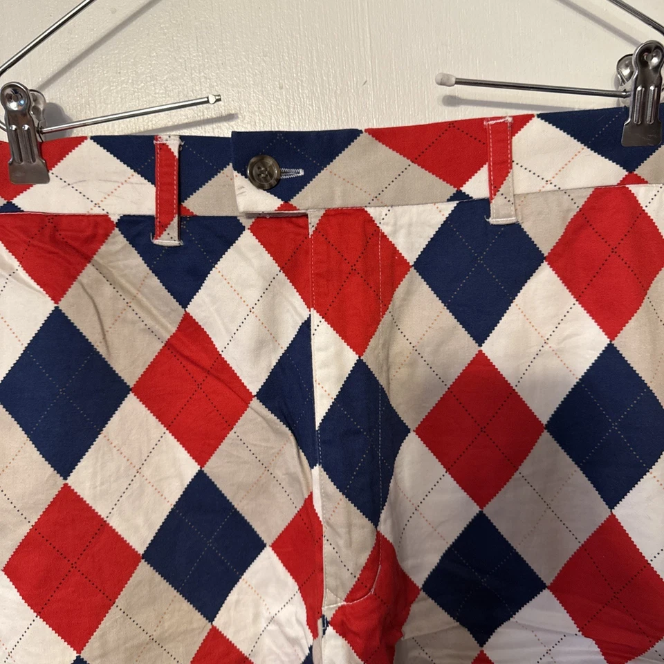 Loudmouth Men’s Golf Shorts Size 44 Blue & Red Diamond Big And Tall - Image 2 of 4
