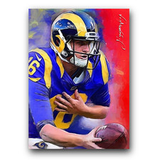 Jared Goff #4 Art Card Limited 32/50 Edward Vela Signed (Los Angeles Rams)