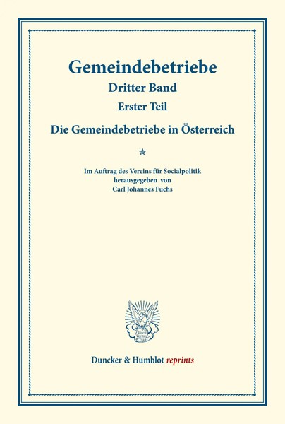 Carl Johannes Fuchs | Die Gemeindebetriebe In ÖSterreich. | Taschenbuch (2014)-image
