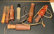 Vintage Lot of 7 Duck Game Calls Callers Cabela's Faulk's Lohman's & More