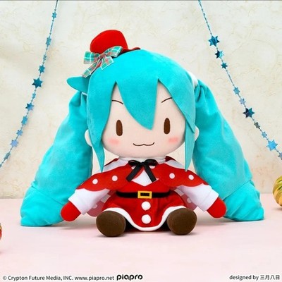 Hatsune Miku Fuwapuchi LL Plush Toy Doll Christmas Santa Claus SEGA Japan New