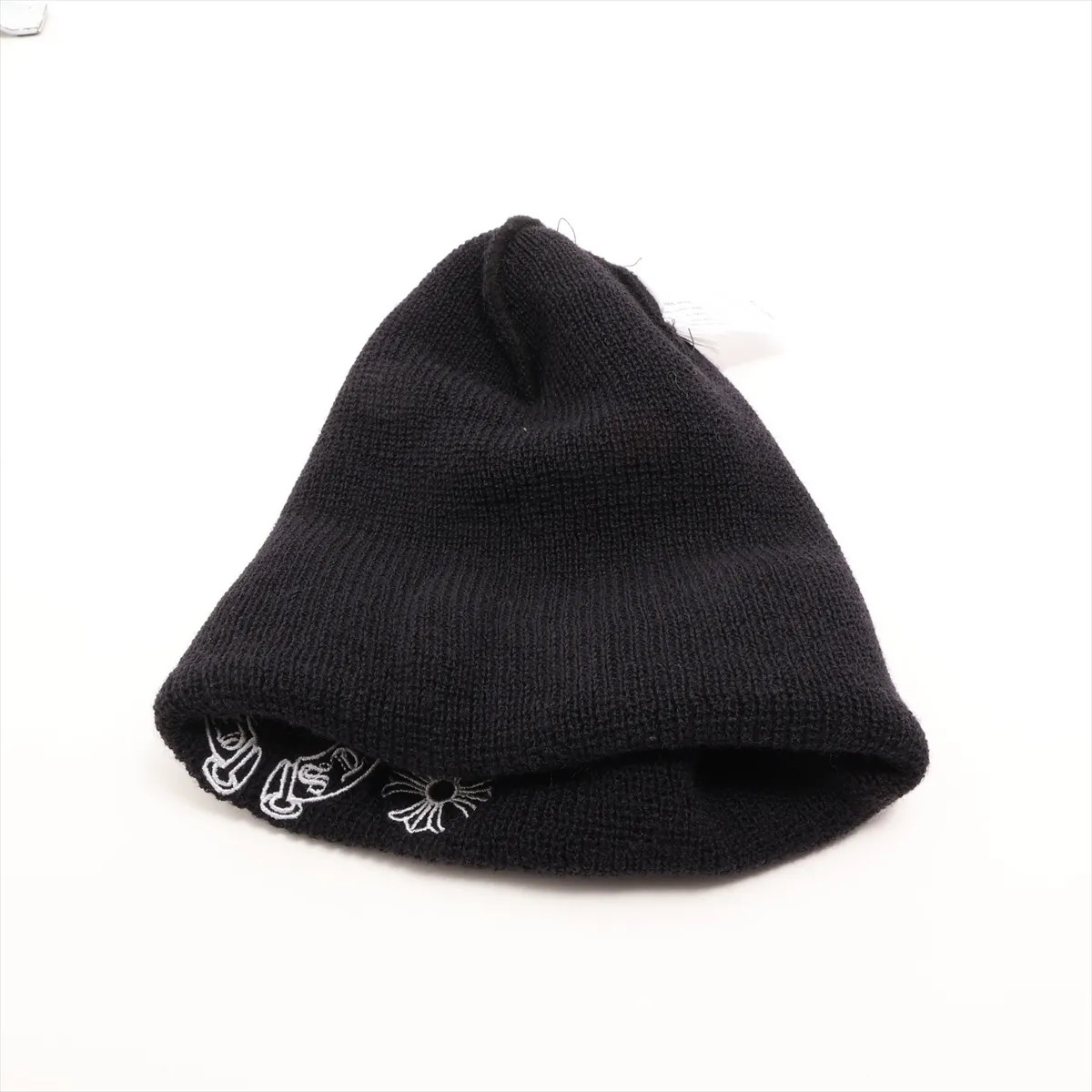 Chrome Hearts Beanie Wool ONE SIZE 23cm Black Horse Shoe CH plus embroidery thumbnail 5