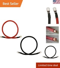 2 AWG Gauge Red  Black Pure Copper Battery Inverter Cables Solar, RV, Car, B...