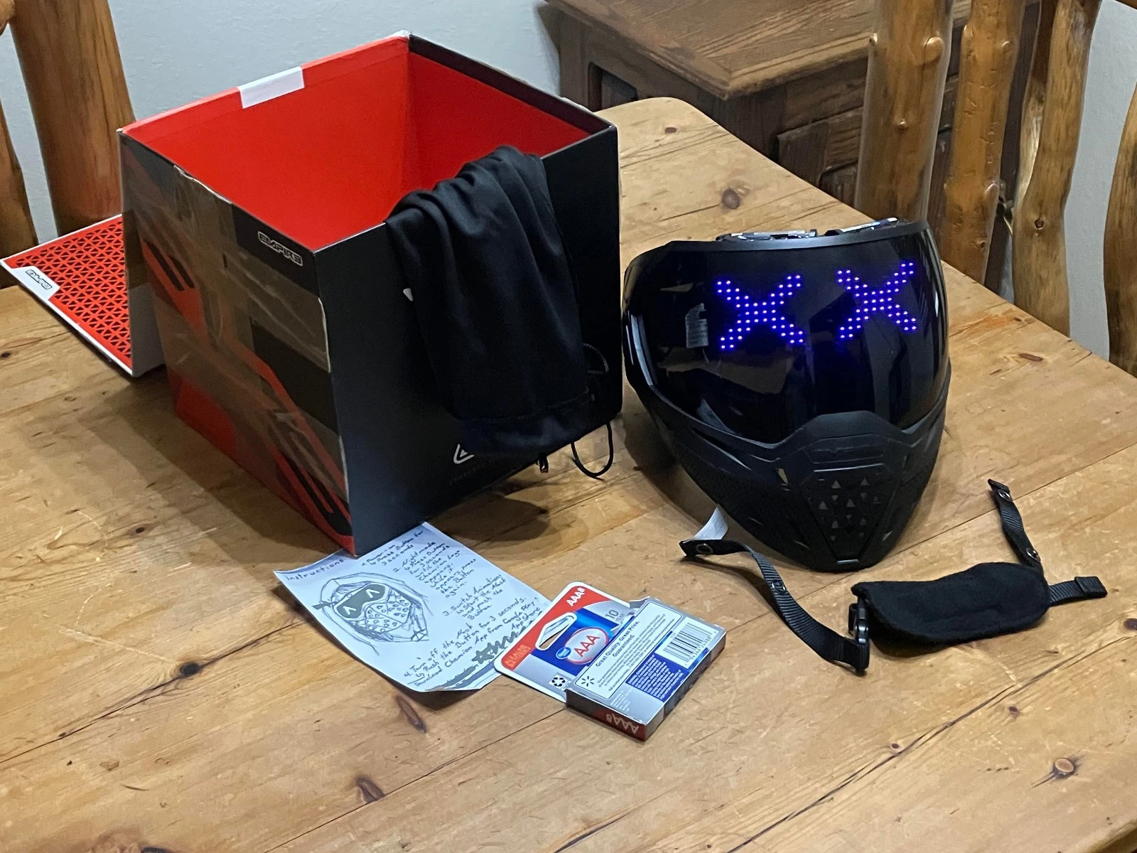 Kellermann Factory LED Cyberpunk Mask + AAA Batteries