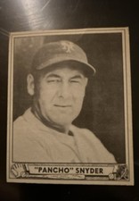 1940 Play Ball - Frank Snyder #159 Regular Back (RC)