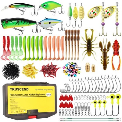 Complete Fishing Accessories - Tackle Box with Tackle Included, Fishing Hooks...