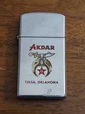 1960 Zippo Slim Tulsa Oklahoma Akdar Shrine Masonic Lighter 1960 Zippo Slim Tulsa Oklahoma Akdar Shrine Masonic Lighter