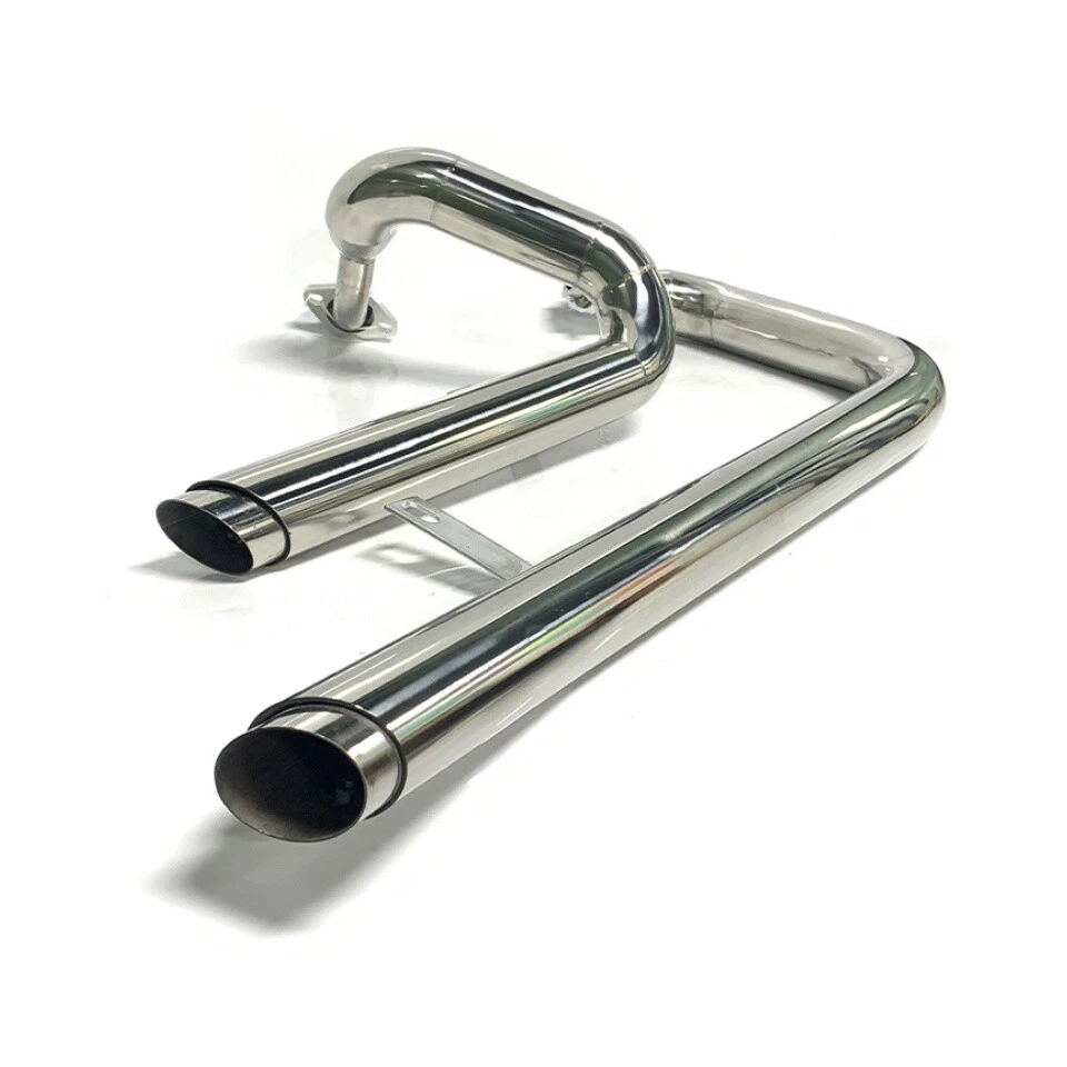 2x Linea Tubo Scarico Con Silenziatore Acciaio per Yamaha Virago XV125 XV250 IT - Immagine 4 di 4