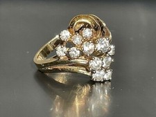 925 STERLING SILVER VERMEIL CZ COCKTAIL RING SIZE 6