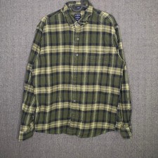 J. Crew Shirt Men's Large Green Plaid Flannel Casual Hike Classic Collared