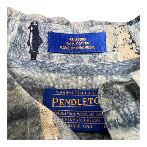 Vintage Pendleton Men's Button Down Shirt Fish Novelty Pattern Cotton Size L - Picture 6 of 9